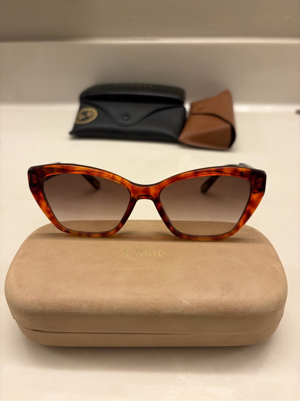 Chloe Tortoiseshell Cat Eye Sunglasses - Brown Gradient Lenses